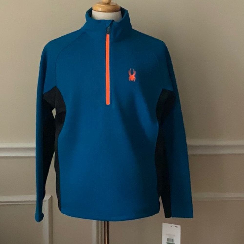 Spyder Men’s Outbound 1/2 Zip Mid-Weight Core Sweater-Cob/Blk/Boe - Large